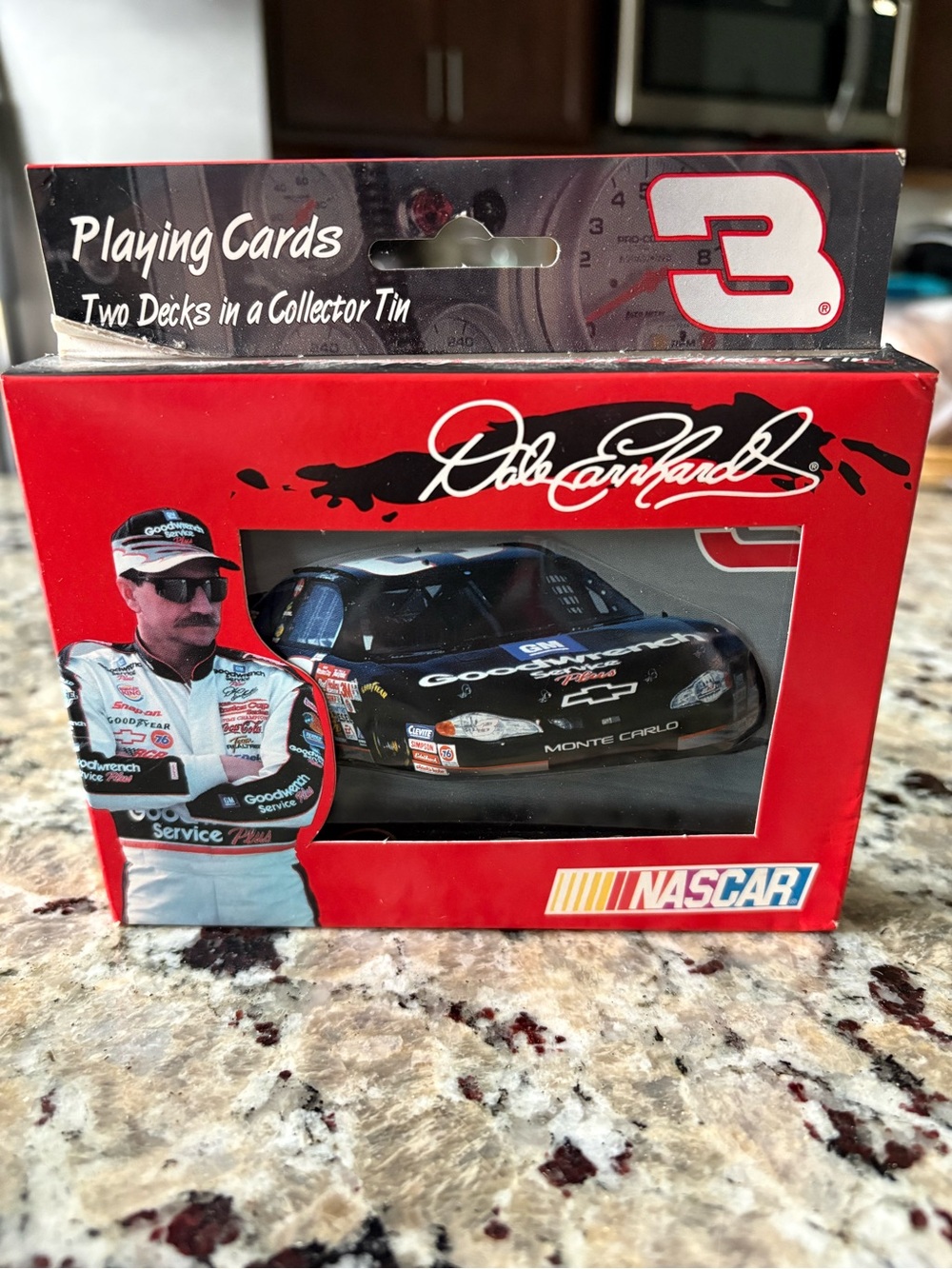 Nascar Red & Black Dale Earnhardt Collector Playing Cards Tin